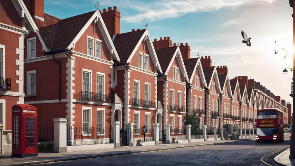 Typical english and british style building uk