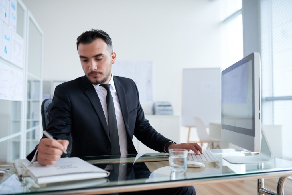 photo of a man in an office. limited company director mortgages.